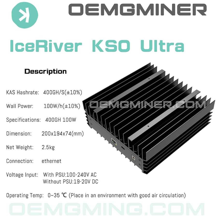 Iceriver KS0 ULTRA 400GH@100W【送料無料】 Amazon.co.jp: IceRiver KS0 ウルトラ 400Gh 100w Kas Miner